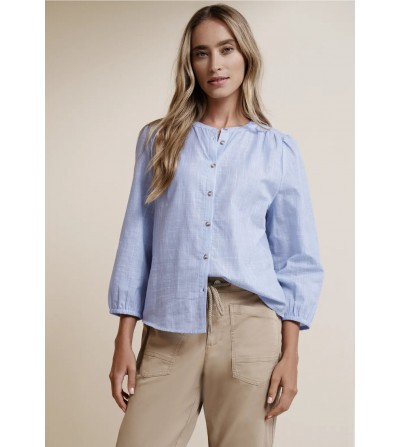 Blusa de manga 3/4 chambray
