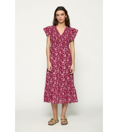 Vestido midi de algodón con...