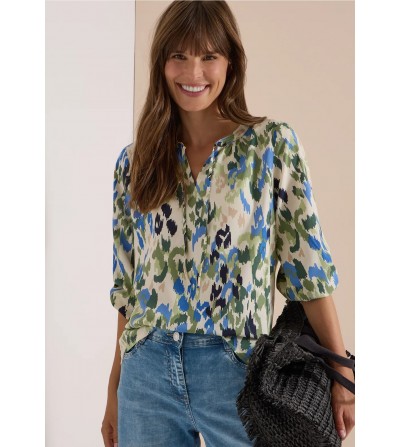 Blusa estampada de manga ¾