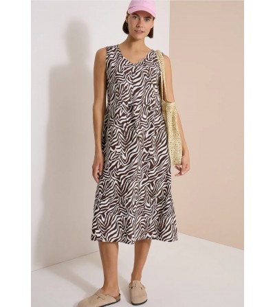 Vestido midi estampado cebra
