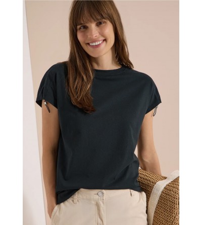 Camiseta lisa con fruncido